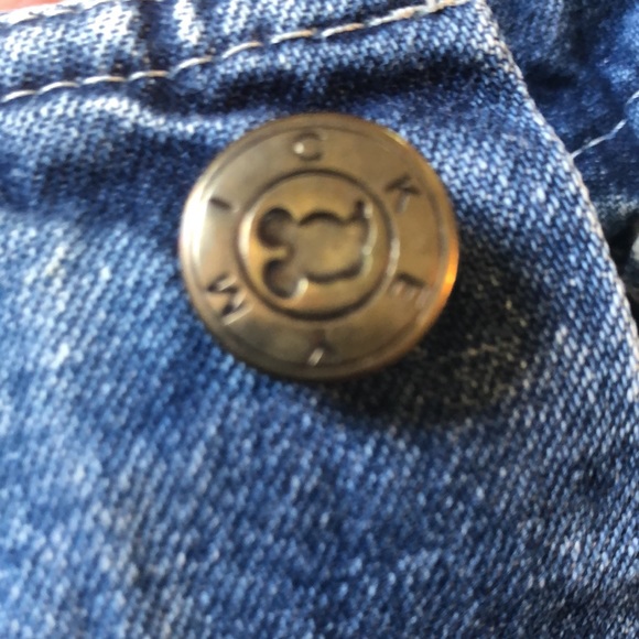 VINTAGE Euro Disney size 18 Month Denim Overalls Patches & Plaid Inserts UNISEX - Picture 15 of 16